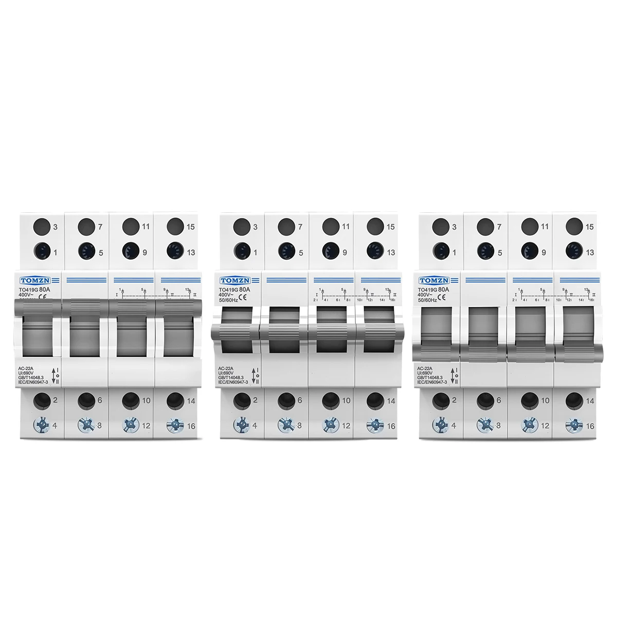TO419G TOMZN تبديل التبديل 4P 400 فولت ~ التيار المتناوب 80A MTS المزدوج الطاقة دليل نقل عزل التعشيق قطاع دارة القابلة للفصل
