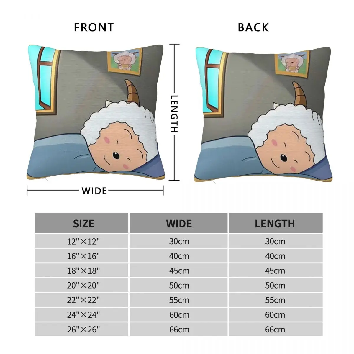 Love To Sleep Lazy Goat Square Pillowcase Cushion Cover Pillow Case Throw Pillow Cover for Home Bedroom Car