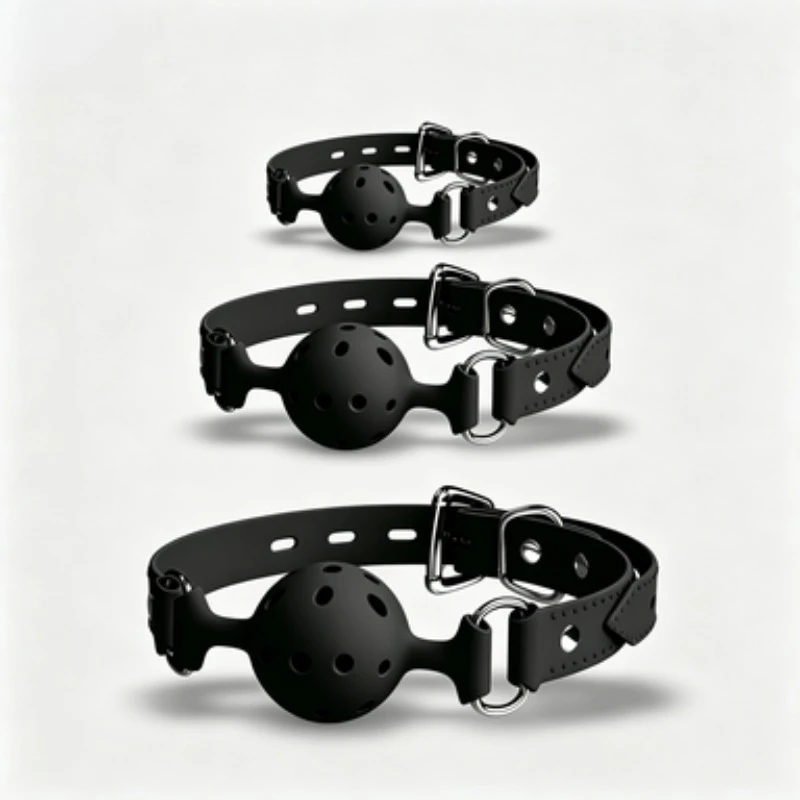 Breathable Silicone Ball Mouth Gag Adjustable Bondage Kit Soft Mouth BDSM Bondage  Ball for Beginners Adult Couple Games Sex Toy