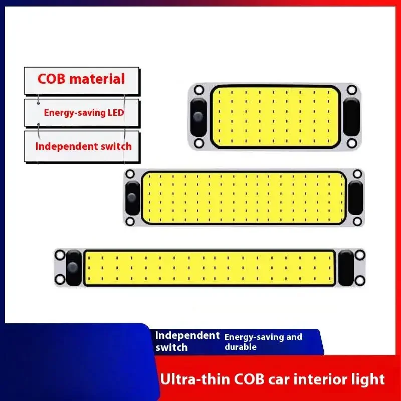 

1 Piece Car Interior Reading Plate Light White Cob 54/108 SMD Led 12v Panel Dome Lamp Roof Ceiling Interior Wired Lamp
