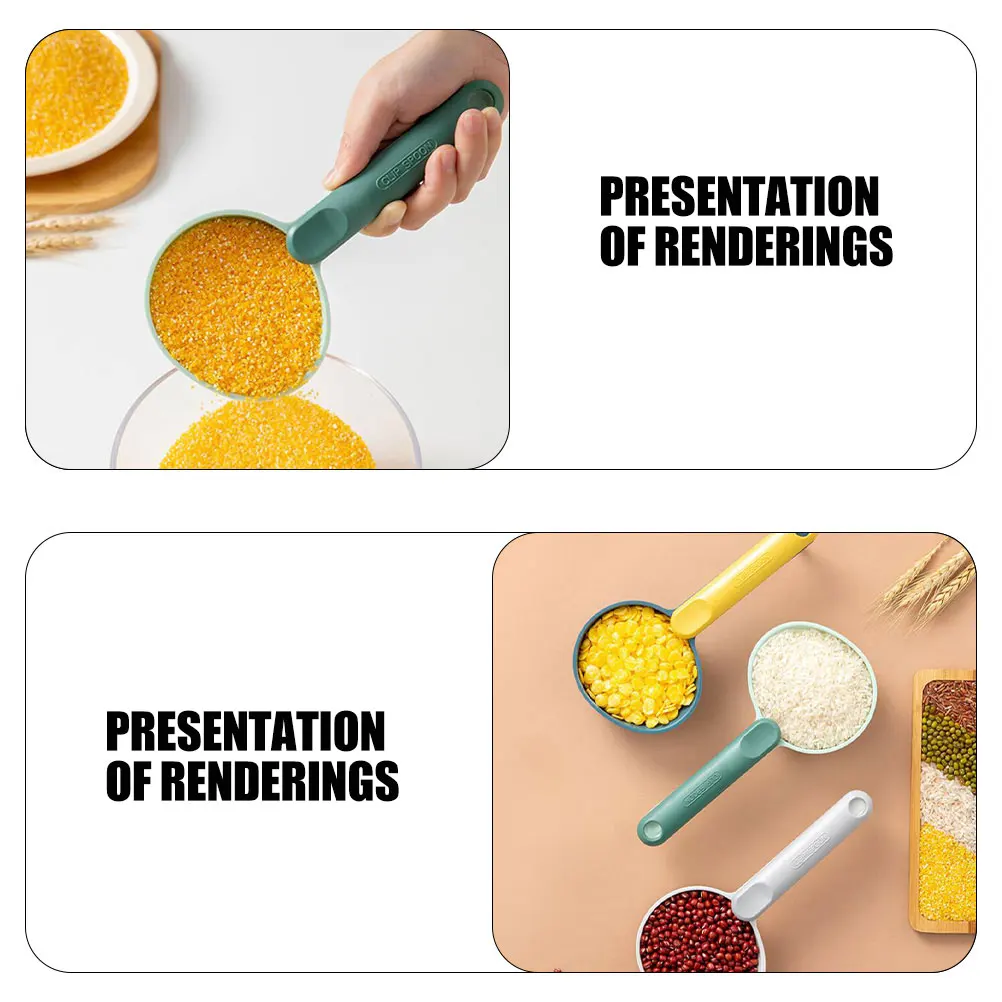 

3pcs Rice Scoop For Dry Goods Premium Abs Plastic Measuring Spoon Portable Kitchen Tool Multi-Function Grain Flour Tea Scoops