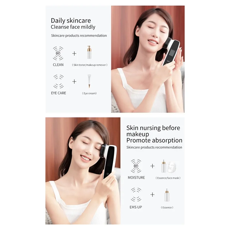 

A94E-RF&EMS Electric Face Massager Black & White Plastic Anti Aging Wrinkle Removal US Plug