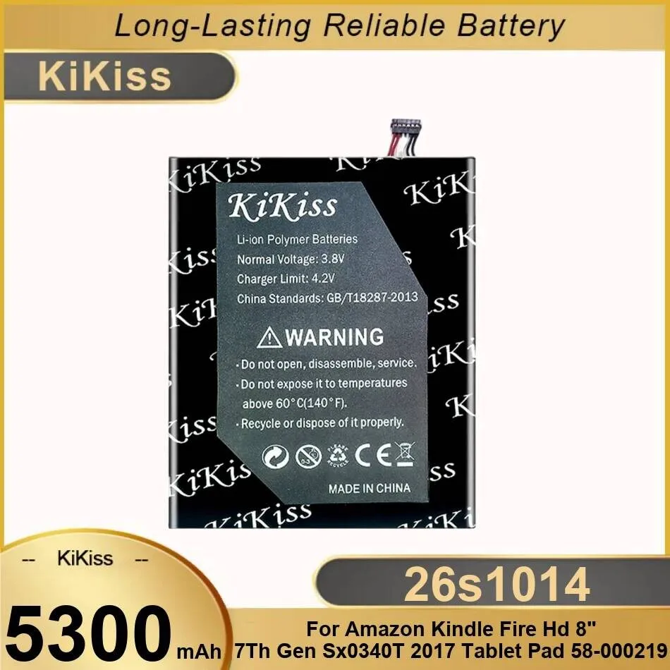

5300Mah Durable For Amazon Fire HD 8 7Th Generation 2017 Release SX034QT Tablet Battery 26S1014 MC-31A0B8