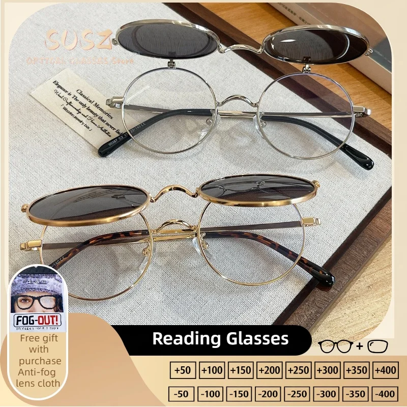 

SUSZ Acetate Titanium Polarized Sunglasses Men New Brand Design Retro Vintage Round Sun Glasses for Women Japanese