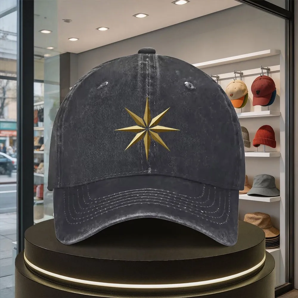 Eight-pointed Star Pattern Baseball Cap Unisex All Seasons Lightweight Comfortable Outdoor Casual Hat