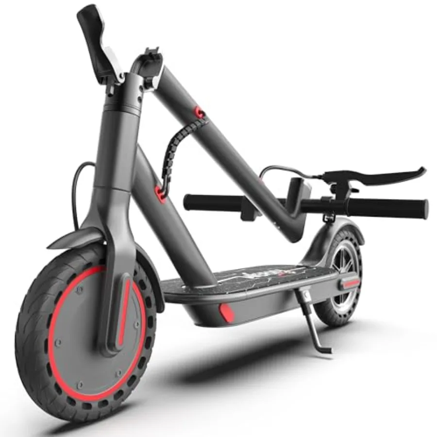 

Urban commuting electric scooter with aluminum alloy frame, matte black finish, 350W motor for 19MPH speed and 12-15 miles rang