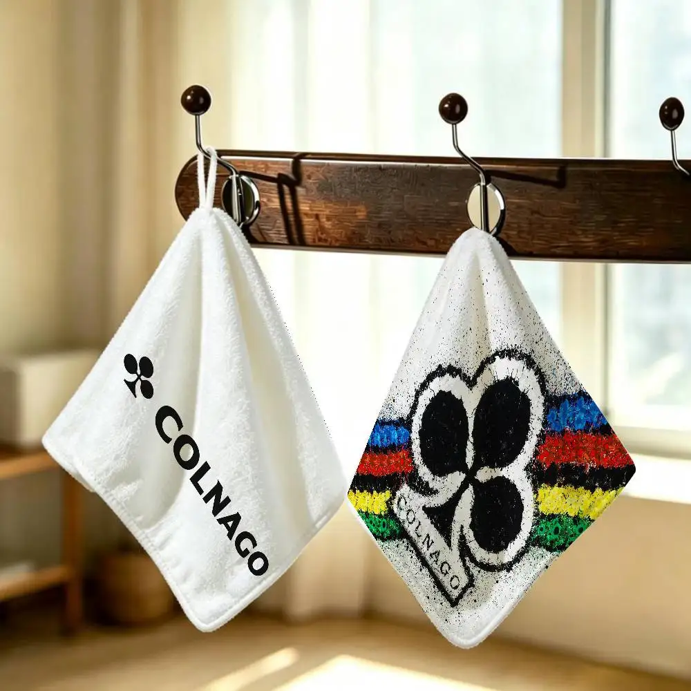Racing C-Colnagos Bicycle Logo Household Hanging Towel Polyester Cotton Hand Wiping Towel Sturdy For Bathroom Bedroom
