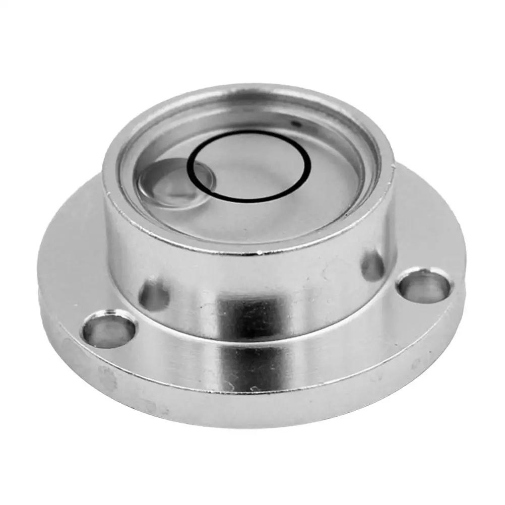 Mini Circular Bubble Levels High Precision Measuring Tool Small Size Metal Round Shape Universal Leveling Instrument White Shell