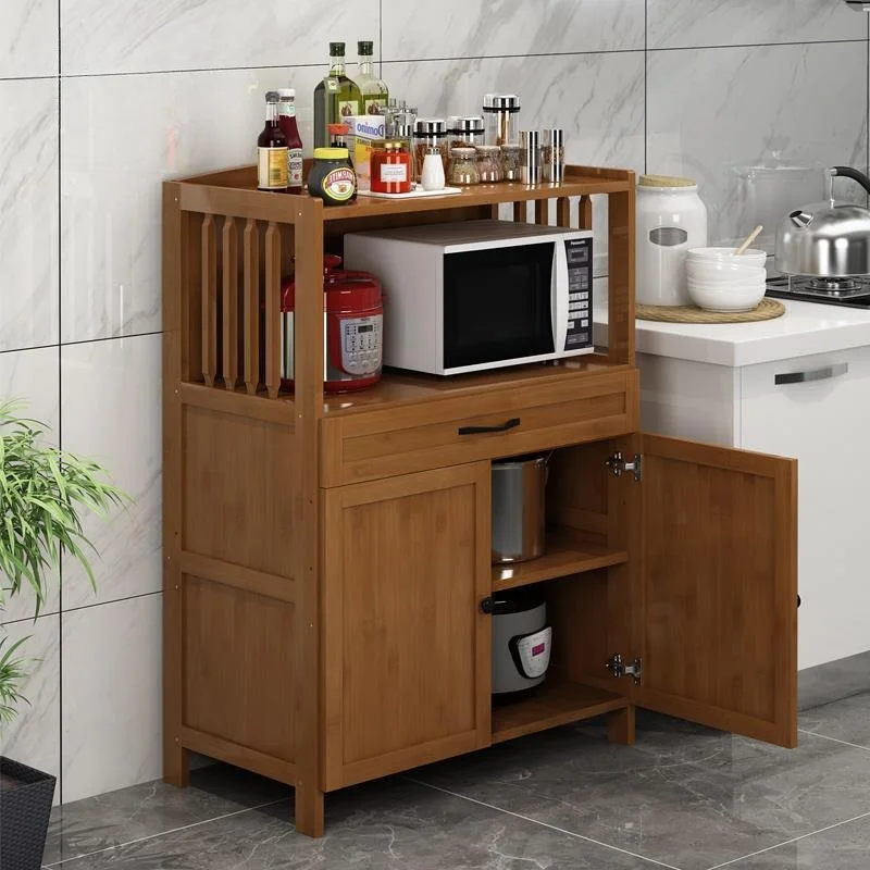 Solid wood kitchen rack Floor-to-ceiling microwave oven rack Multi-layer household oven finishing rack