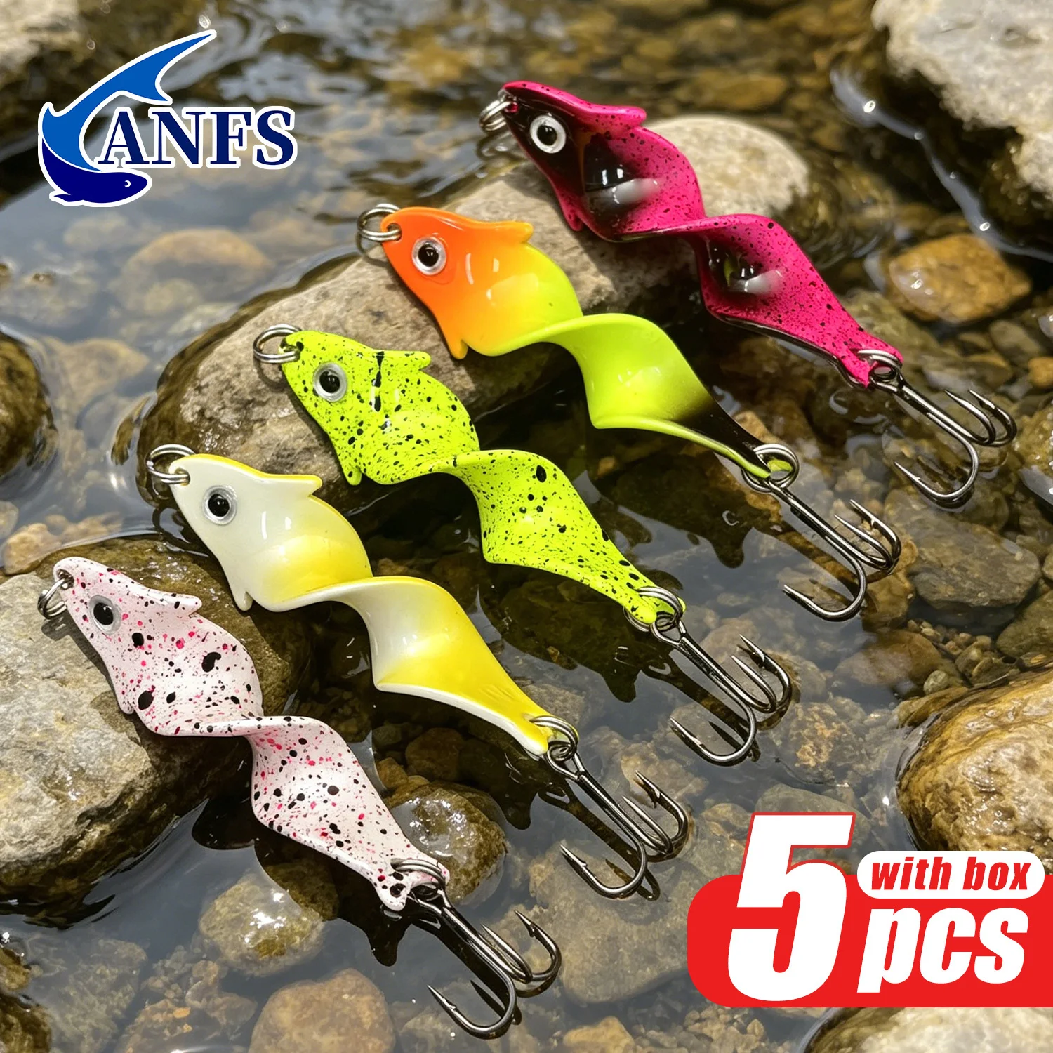 Fishing Lure Kit - ANFS 5 adet Metal Balıkçılık Yemi,