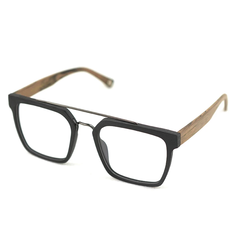 HDCRAFTER kwadratowe okulary mężczyźni kobiety drewniane moda Retro okulary korekcyjne okulary optyczne okulary rama Vintage okulary — zdjęcie 4