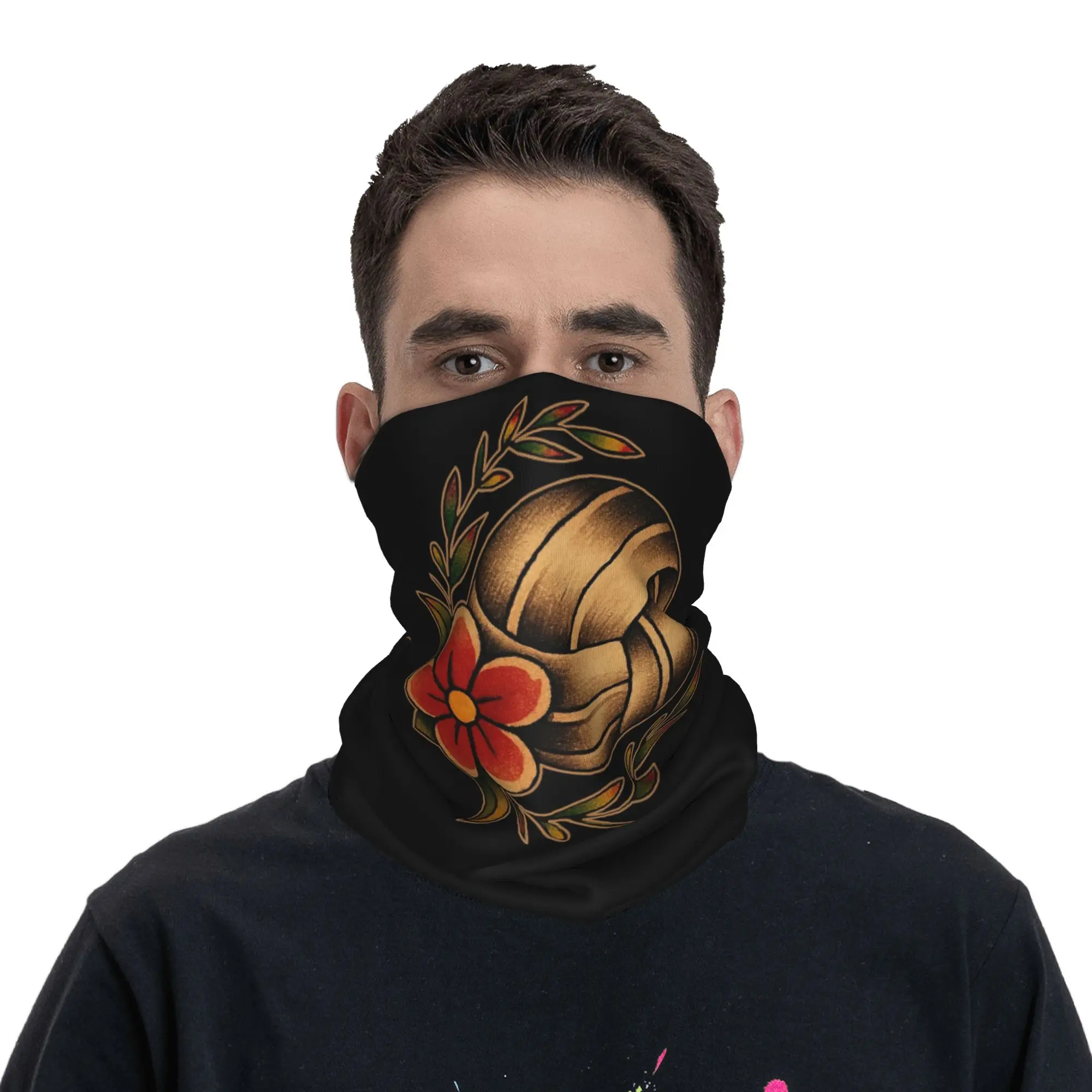 

volleyball ball tattoo design Bandana Neck Gaiter Printed Magic Scarf Headband Hiking Fishing Unisex Adult All Season