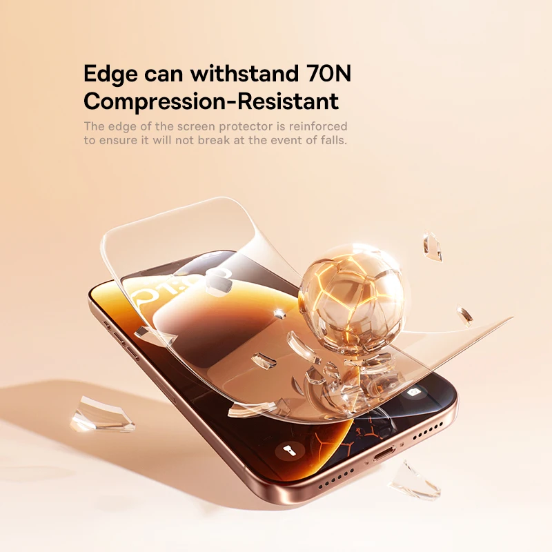 Szkło hartowane Baseus do iPhone 18 17 Pro Max, ochrona ekranu, pełny obraz, 0,3 mm, przezroczyste krawędzie, bezramkowe szkło do iPhone 18 Pro — zdjęcie produktu 2