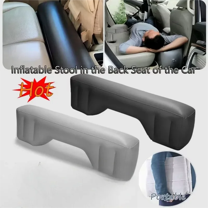 1 Stück Universelle Auto-Sitzlücken-Luftmatratze - Aufblasbare Bettverlängerungskissen für Lange Reisen Schwarz/Grau mit Optionaler Pumpe
