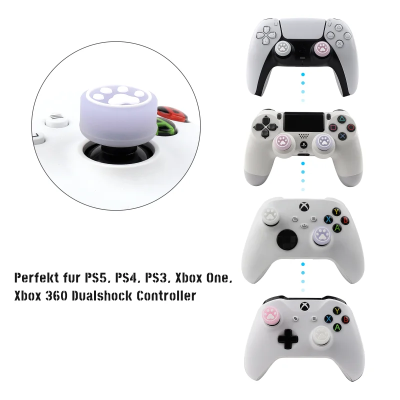 6 sztuk Glow in Dark silikonowy uchwyt na kciuki czapki dla PS4 PS5 Xbox Switch Pro Luminous Gamepad uchwyt joysticka Protector