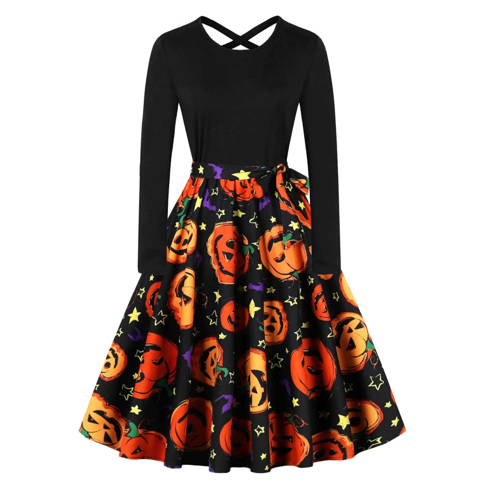 

Halloween Cosplay Costume Props Fancy Pumpkin Womens Dress Long Sleeve Princess Dress Festival Dress Up Party Vintage Robe