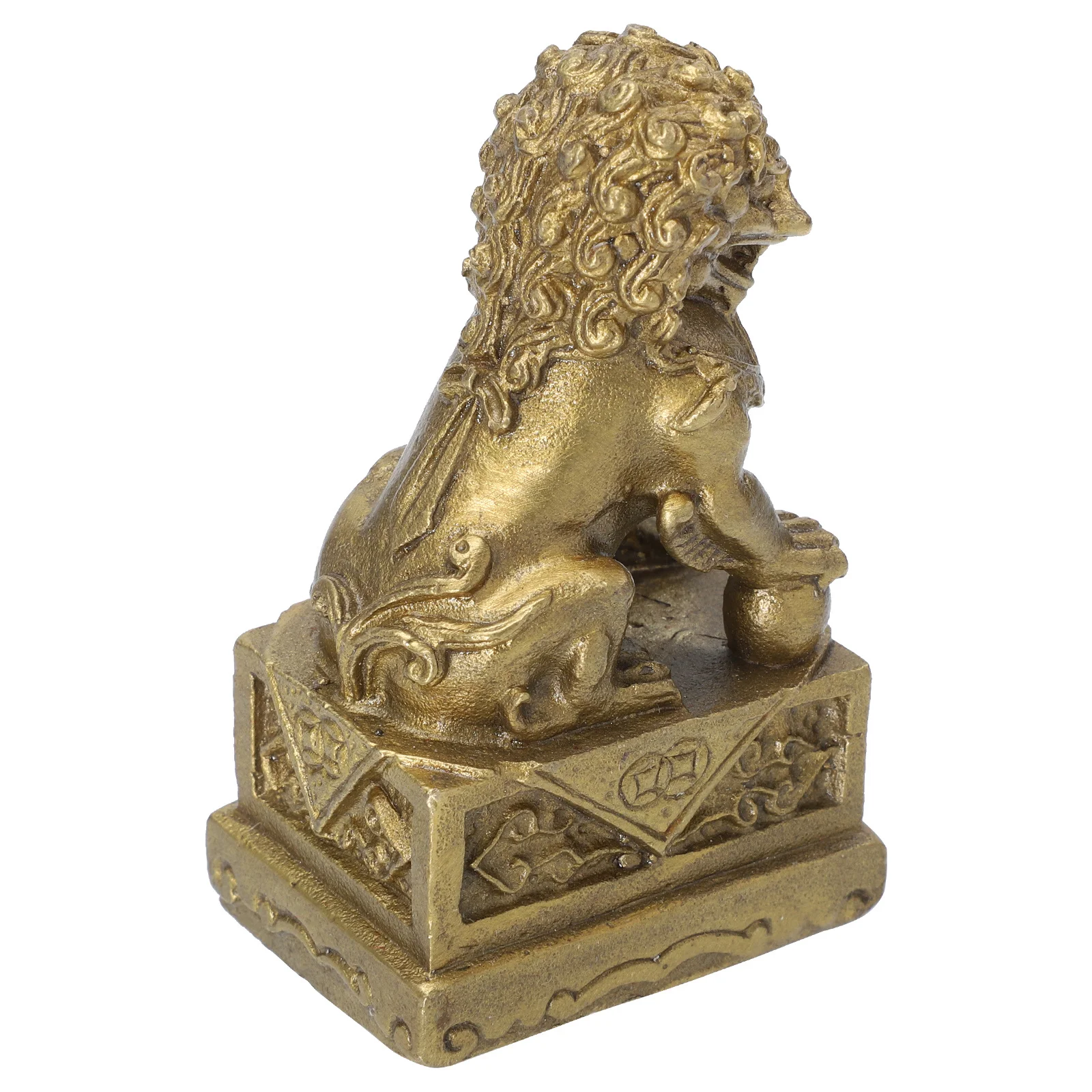

Decorations Copper Lion Ornament Sculpture Mini Shape Desktop Miniature Golden Adornment Brass Office