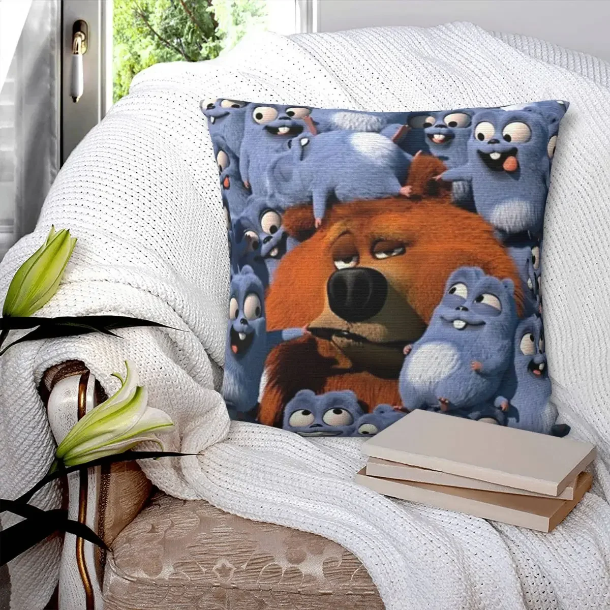 Grizzy And The Lemmings Pillowcase Polyester Pillow Cover Cushion Comfort Throw Pillow Sofa Decorative Cushions Used for Bedroom