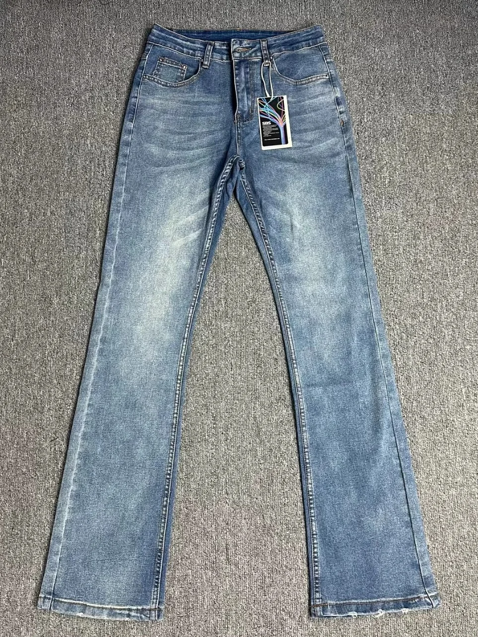 

Мужские джинсы Cleanfit в американском стиле ретро 57 Sle, весенне-осенние новые утягивающие микро-расклешенные брюки, широкие лоскутные повседневные джинсы