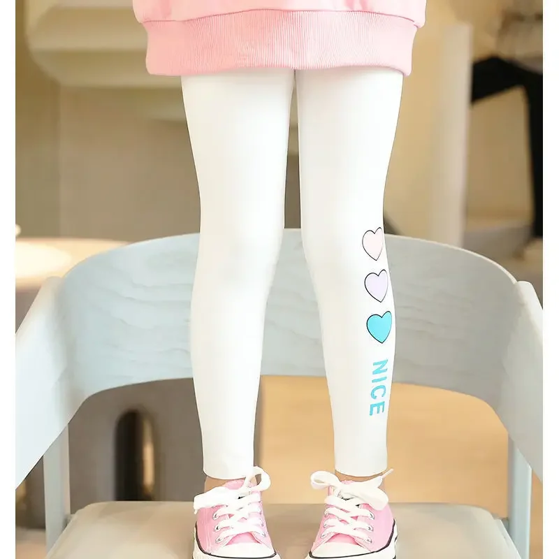 Kids Girls Solid Leggings New Arrival Children Skinny Pants Dance Clothes Cropped Trousers Gray White Pink Blue Leggings