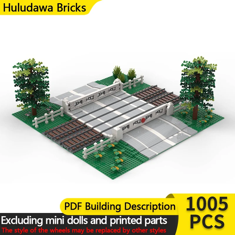 

Модель City Street View MOC, строительные кирпичи, железнодорожная дорожка, проход, модульная технология, детские праздничные подарки, сборка игрушек, костюм