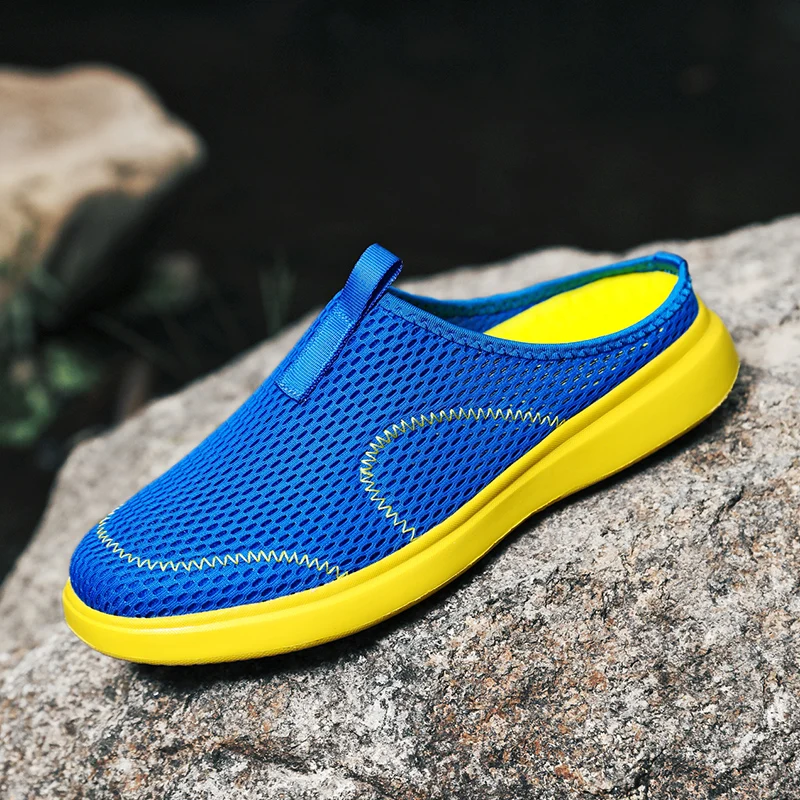 Men Shoes Summer Sandals Breathable Mesh Beach Sandals Outdoor Home Slippers Fashion Casual Beach Shoes
