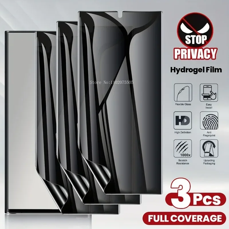 3Pcs Privacy Soft Hydrogel Film For Samsung Galaxy S24 Ultra S23 S22 S21 Plus FE S20 S8 S9 S10 Plus Note 20 10 Screen Protector