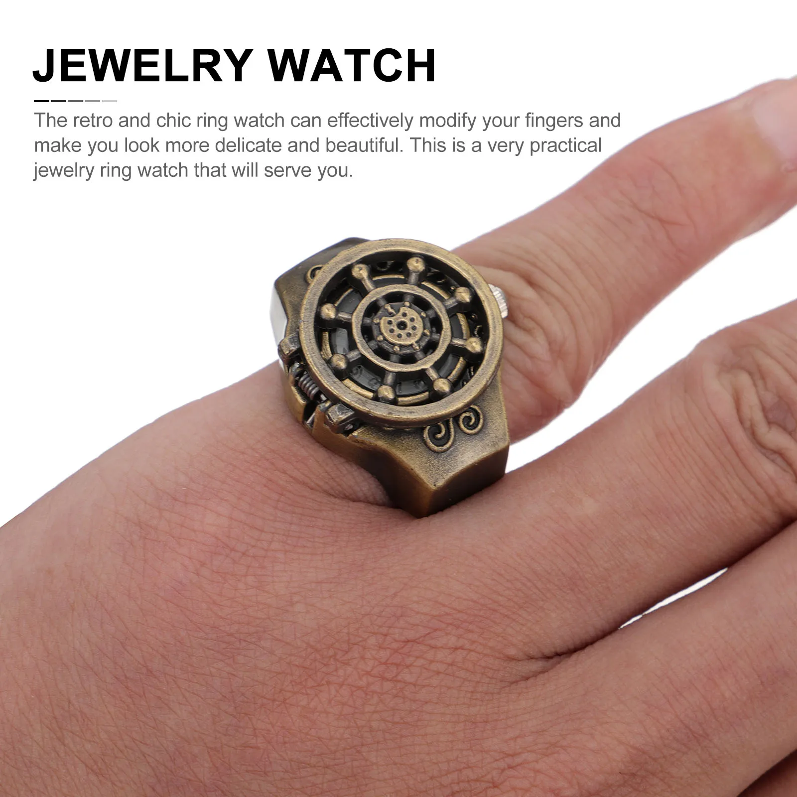 

2 Pcs Rudder Ring Watch Casual Watches for Men Water Proof Zinc Alloy Decor Woman