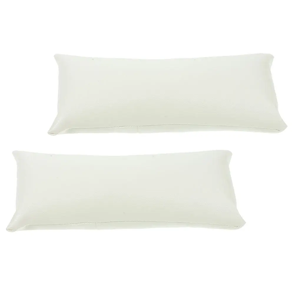 2Pcs Long Jewelry Display Pillows PU Watch Bracelet Pillow Cushion for Watch Storage Organizer Decorative Stand