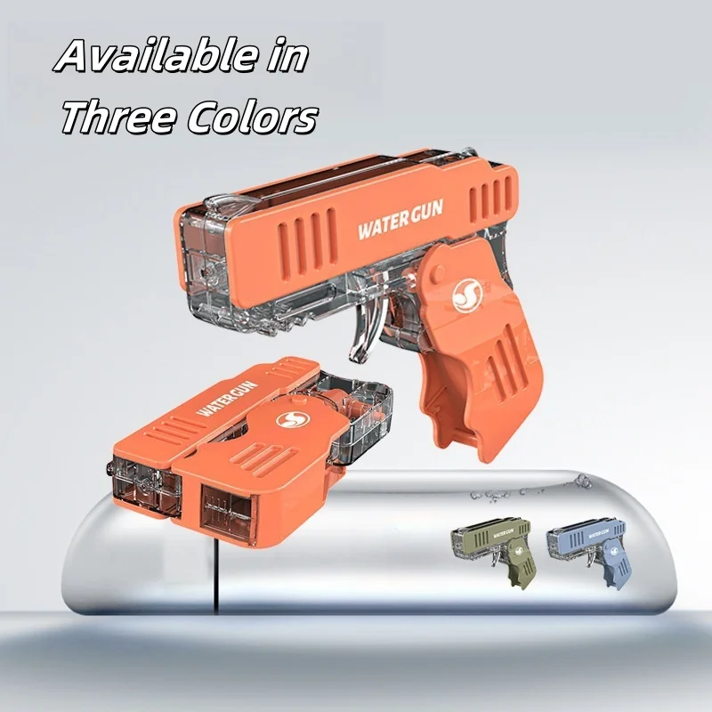 مسدس مياه صغير قابل للطي يدويًا، مسدس صغير للمياه المشجرة المستمرة في الهواء الطلق، لعبة لعب مائية على الشاطئ هدية