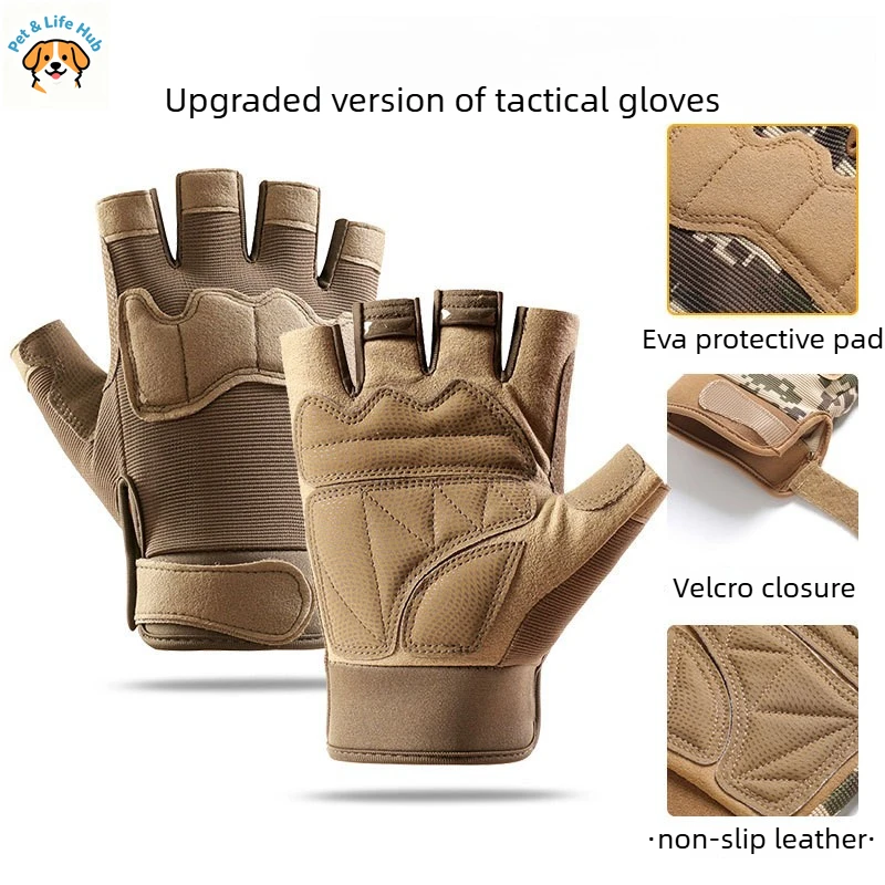 

Тактические перчатки без пальцев для мужчин, весна-лето, для активного отдыха, альпинизма, противоскользящие, для фитнеса, прочные и износостойкие перчатки.