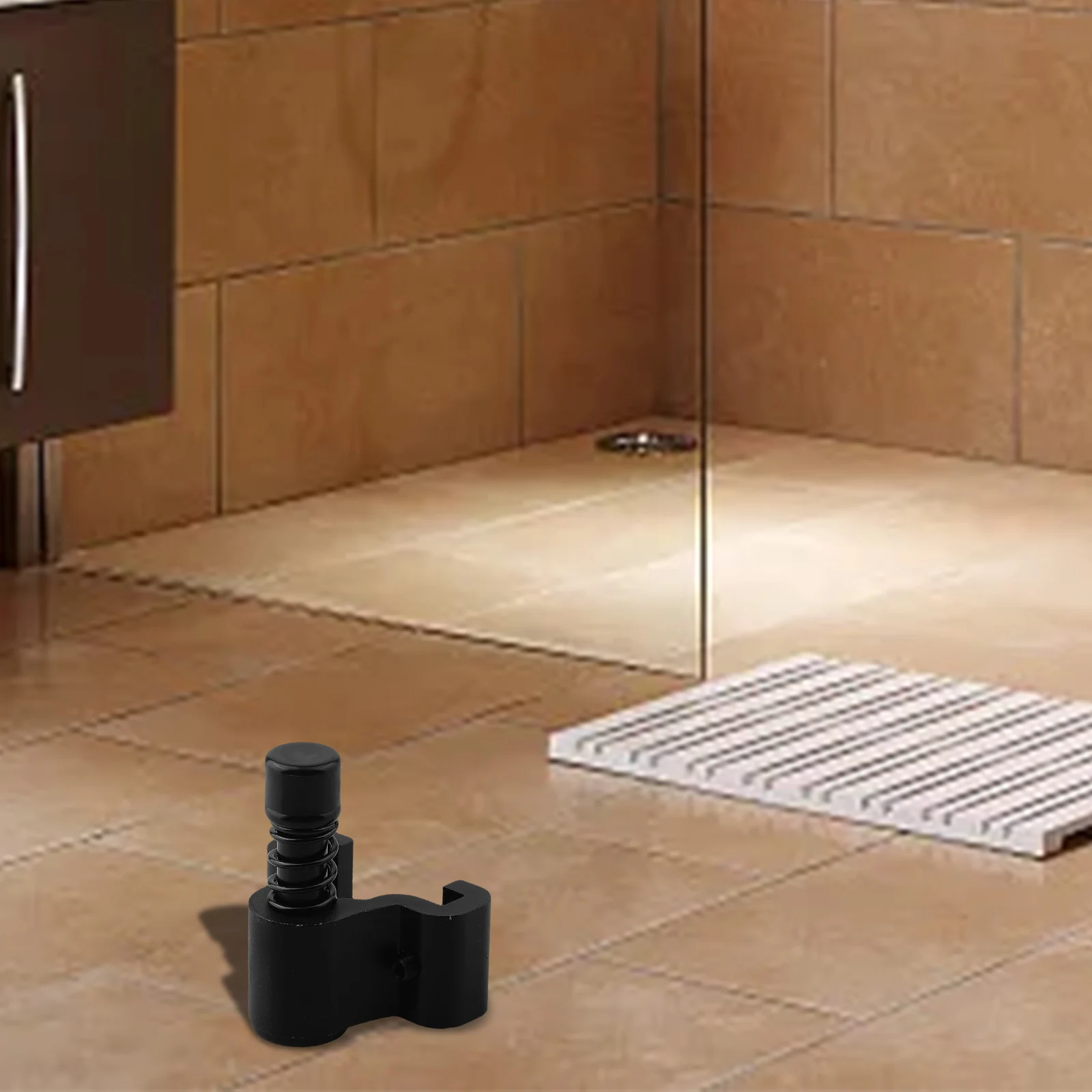 

Household Hardware Barn Door Stopper Aluminum Black Limit Positioner Sliding Adjustable Double Pulley Easy Install