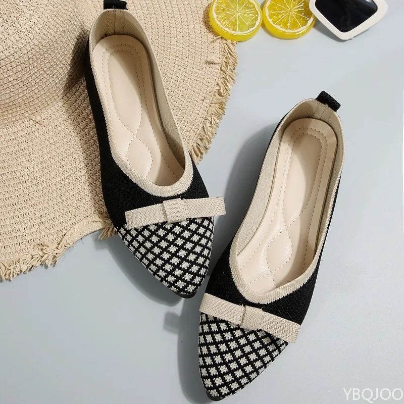 New Women's Shallow Mouth Versatile Flat Shoes Spring Autumn Fashion Soft Bottom Simple Comfortable Single Shoes