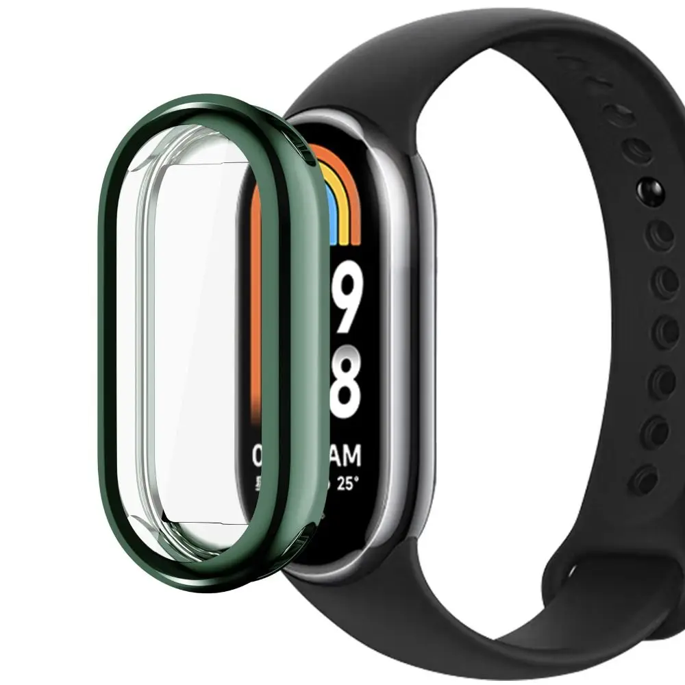 Funda protectora chapada en parachoques para reloj inteligente, Protector de pantalla de cobertura completa de TPU para Xiaomi Mi Band 8