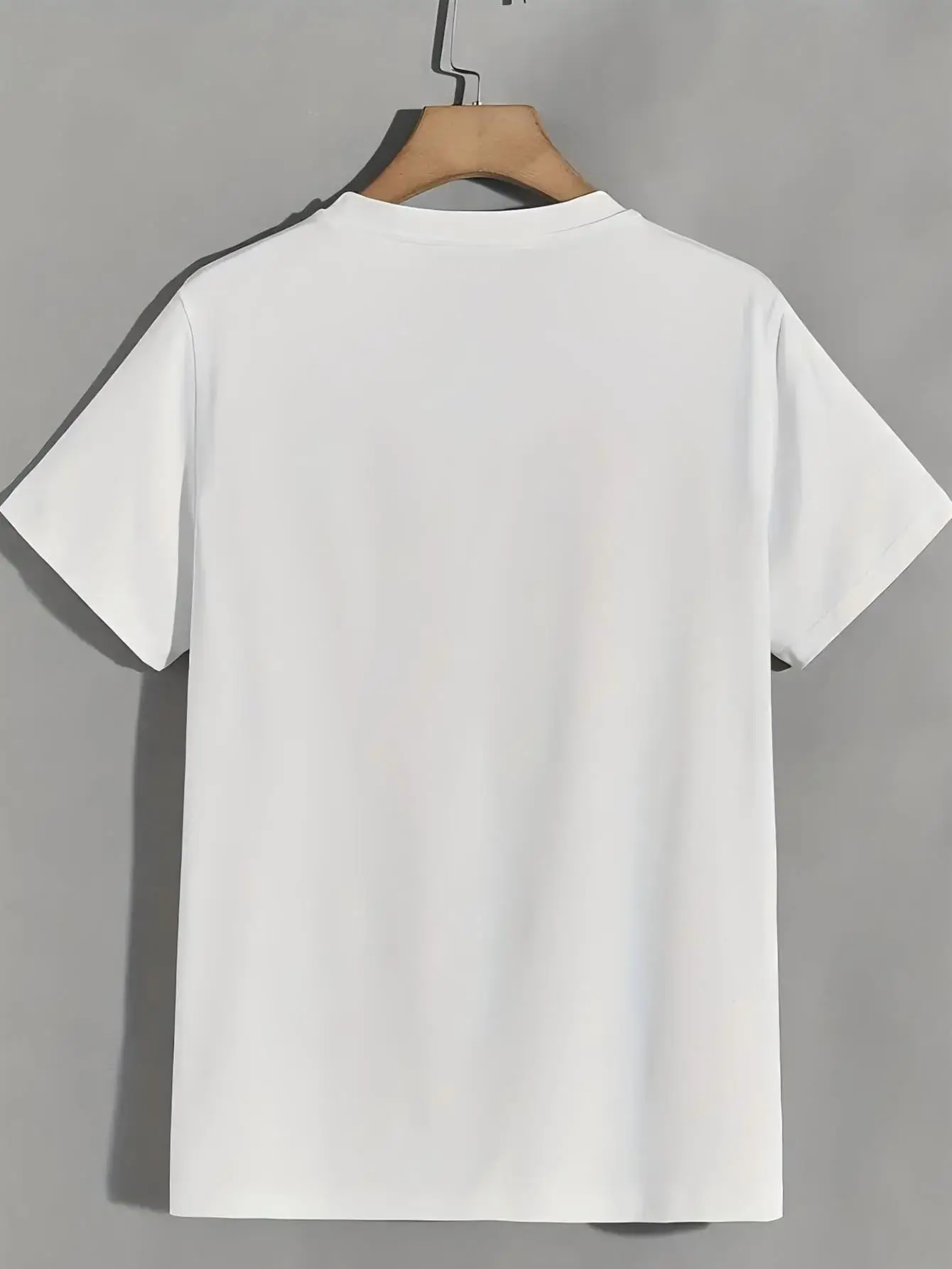 100% pure cotton summer men's fashionable casual loose faith blessed letter printed round neck short sleeved T-shirt top