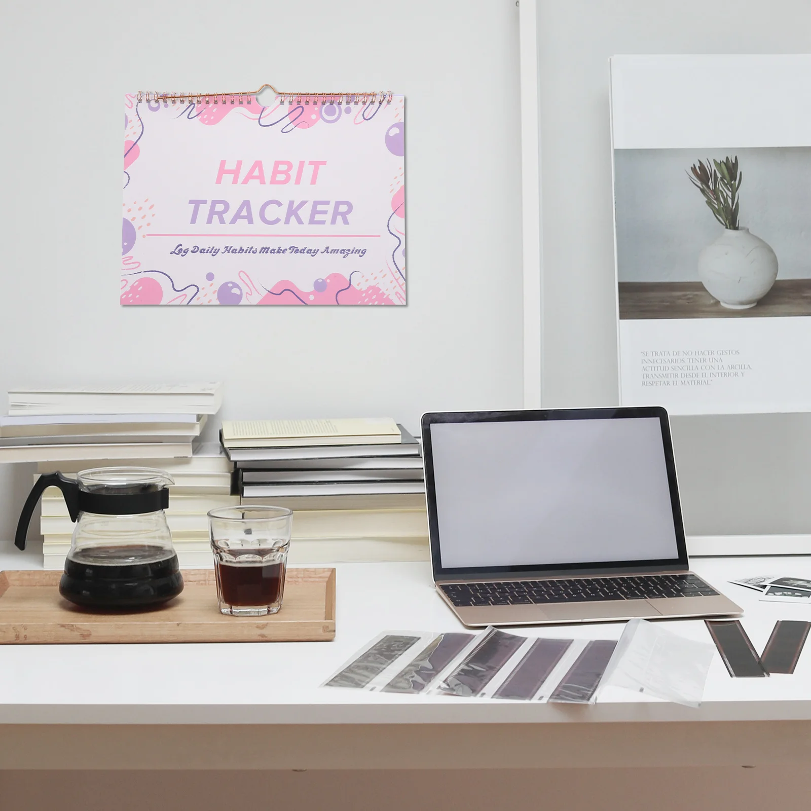 Planner per tracker di abitudini a spirale Pratico diario per tracker di obiettivi mensili di piccole dimensioni Agenda giornaliera senza data Calendario Diario delle abitudini