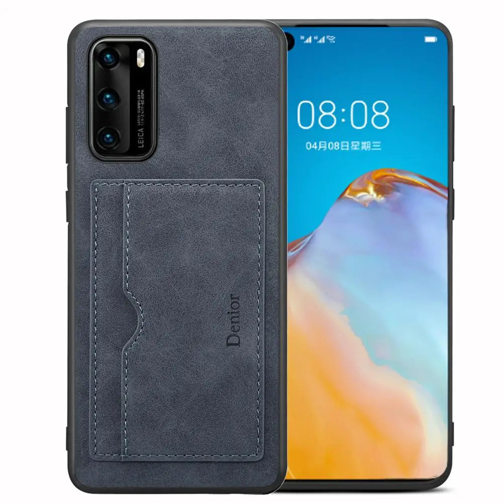 

Retro Pu Leather Stents Case For Huawei P40 P30 P20 Mate 30 40 Pro Plus Card Slot Holder Anti Fall Mobile Phone Cover Shockproof