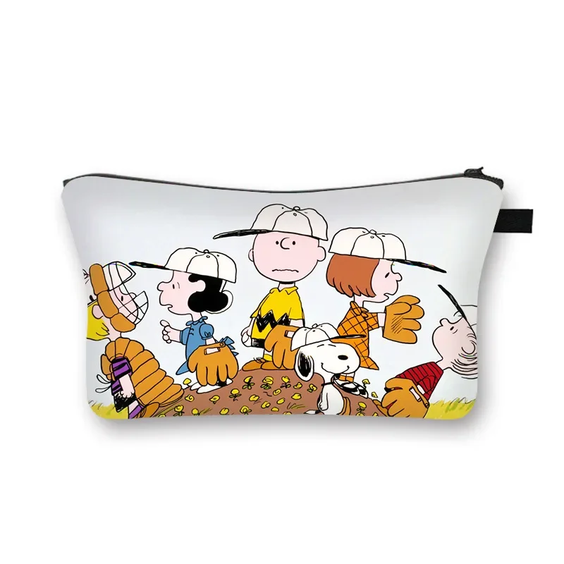 Snoopy borsa per il trucco borsa per pennelli cosmetici da donna borsa da toilette impermeabile di grande capacità per cartoni animati portatile