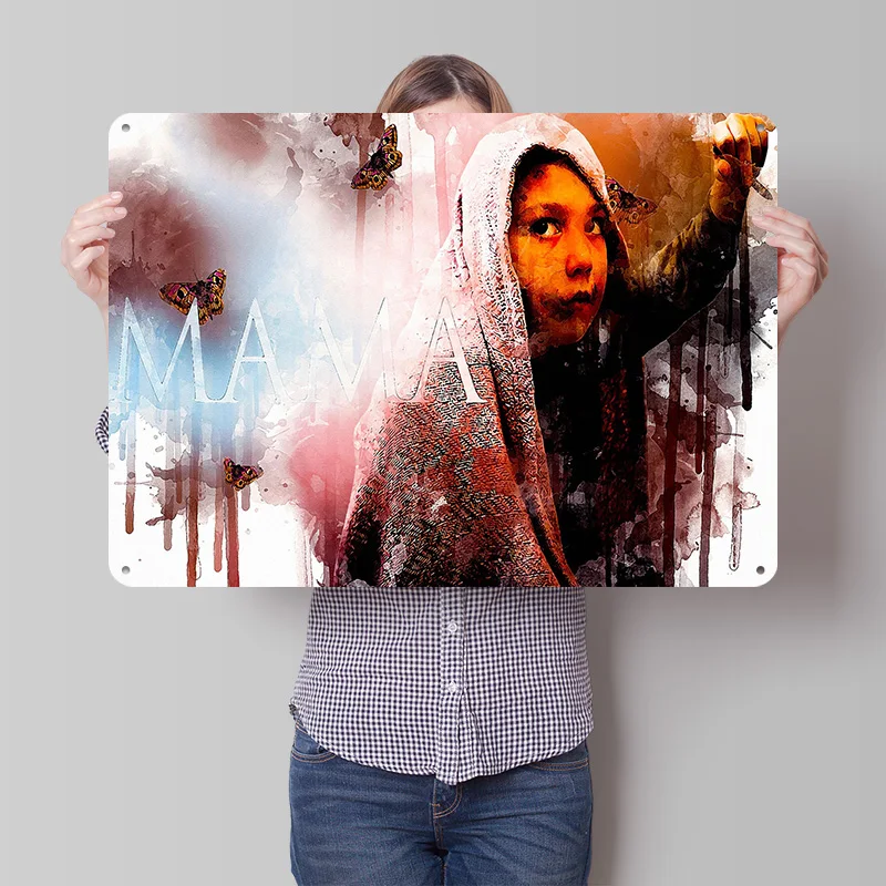 Placa de Metal Retrô 3D Impressa Personalizada Mama Poster para Decoração de Interiores, Presente para Acessórios de Casa, Placa de Metal para Jogos