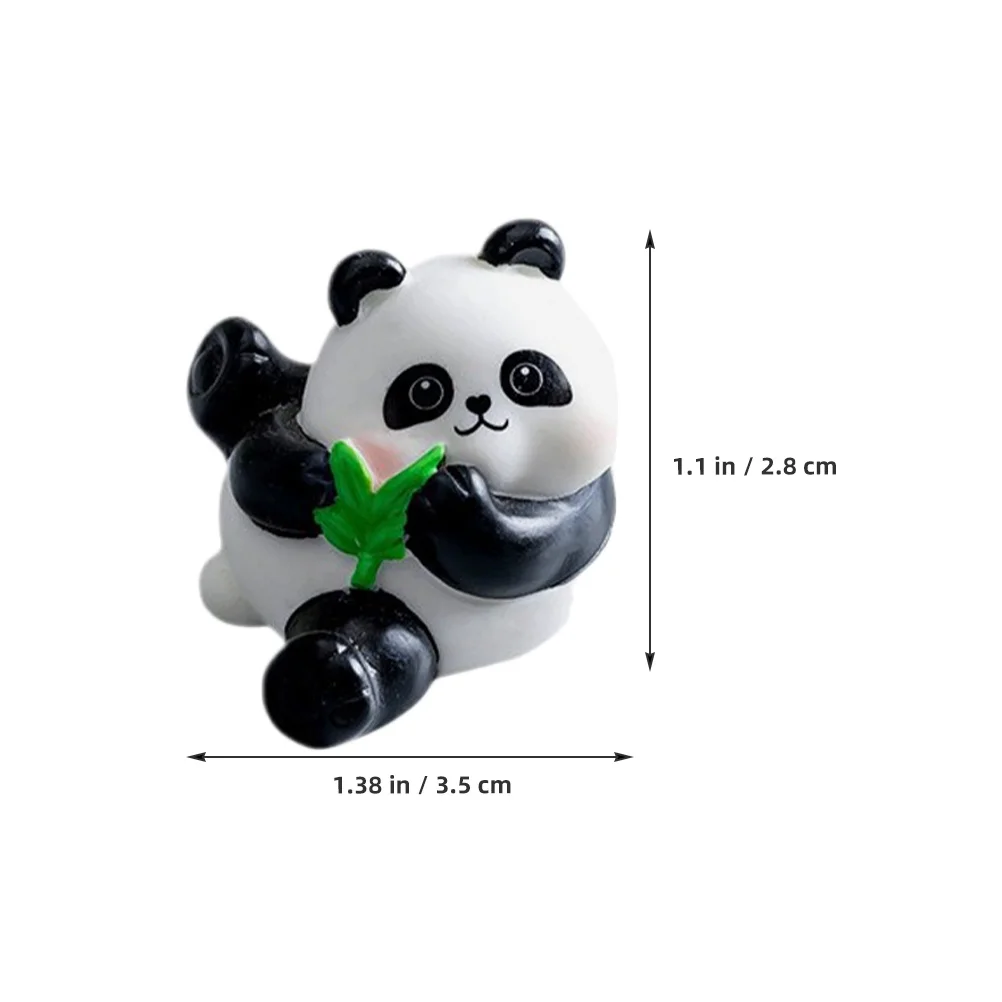 4 قطع من زخارف الباندا المصغرة من الراتنج، حيوانات كرتونية رائعة للمنزل والمكتب، ديكور المناظر الطبيعية لسطح المكتب اللطيف
