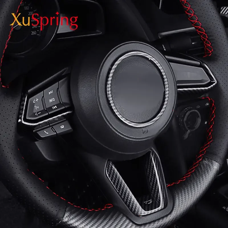 ABS Painting Steering Wheel Trim Stickers Decorative Circle Bezel Garnish For Mazda CX-5 CX5 2017-2022 2023 2024 KF Car-styling