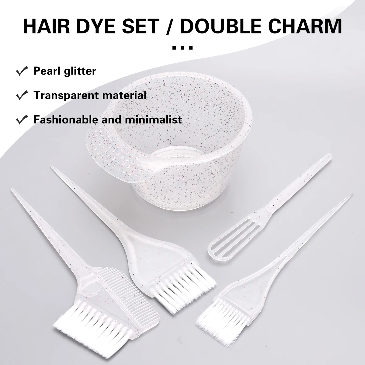 5PCS hair dyeing set, professional salon tool DIY mixing, very suitable for bleaching and dyeing hair, household tools