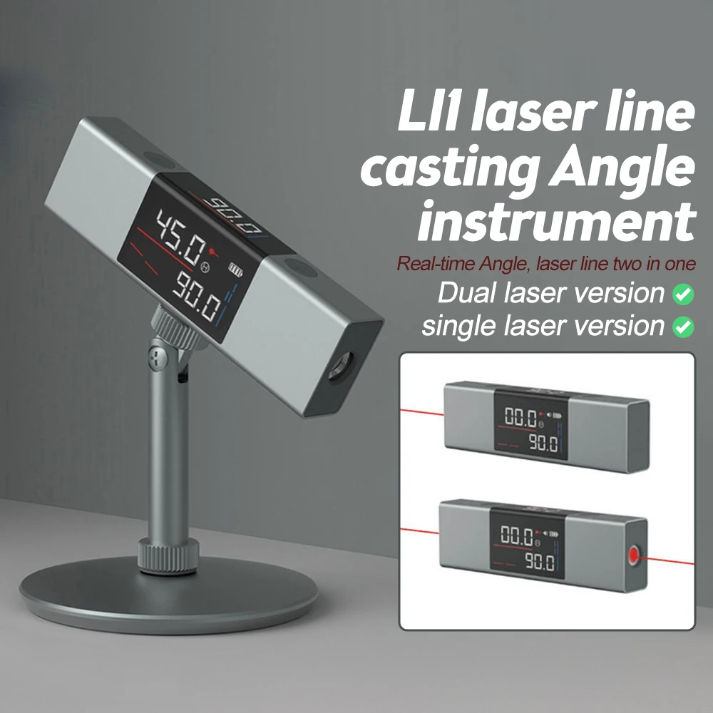 L1 Laser Level Angle Meter Casting Instrument Measure Tool Protractor Digital Inclinometer Gauge Construction Tools Angle Ruler