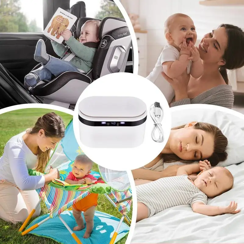 Chauffe-lingettes thermostatiques portable pour tout-petit, support USB, distributeur de lingettes hygiéniques, sûr, voiture, voyage, pique-nique