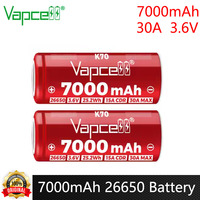 Original Vapcell K70 26650 Battery 7000mAh CDR 15A Max 30A High Capacity 26650 Battery Rechargeable Lithium-ion Battery Cell
