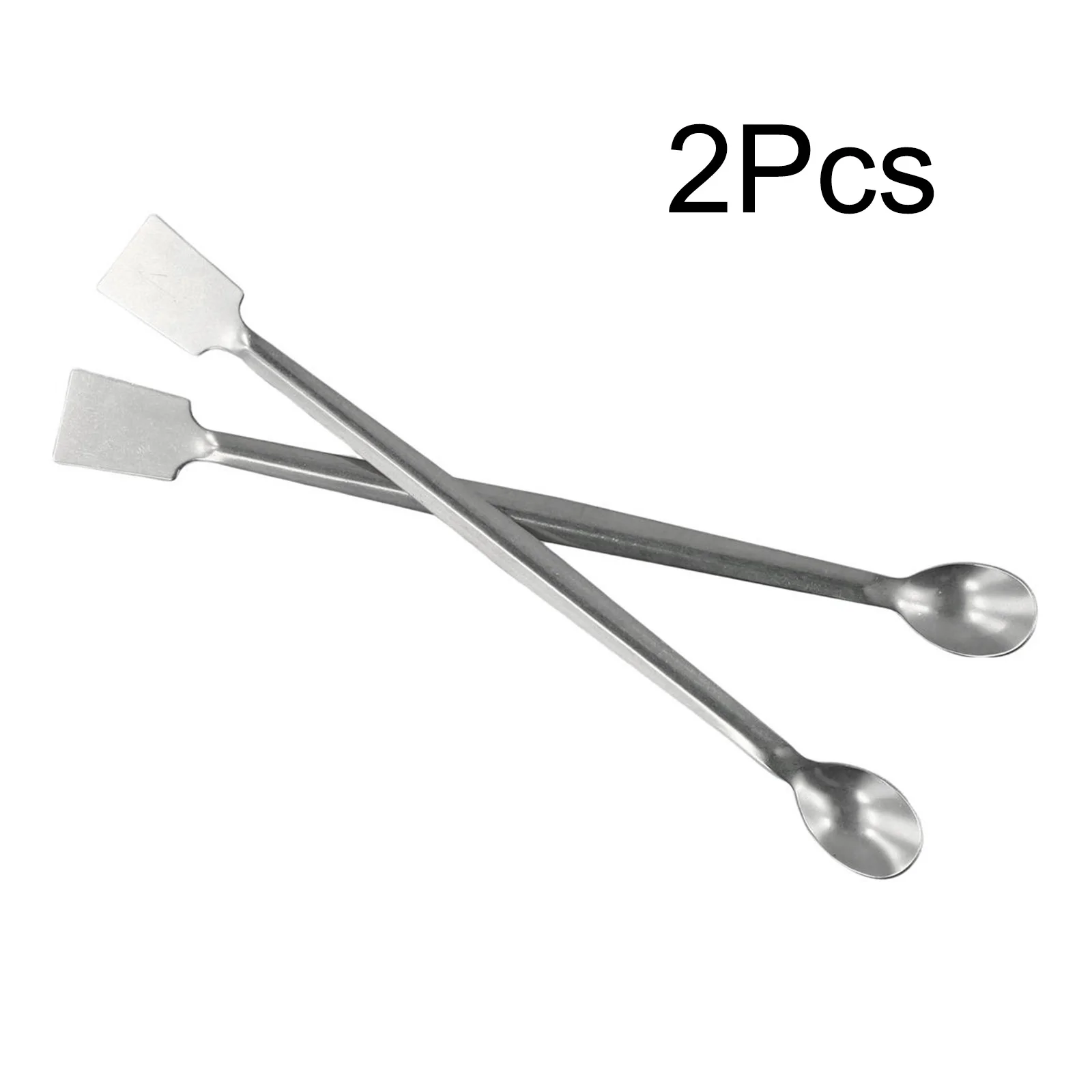 2Pcs Stainless Steel Lab Sampling Spoon With Dual Ends For Efficient Scooping And Mixing Of Laboratory Substances