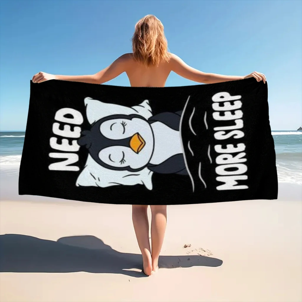 

Quick Drying Beach Towels Cartoon Crazy Penguin Cute Oversized 30x60inch Printing Towel Super Absorbent Pool Towel Blanket