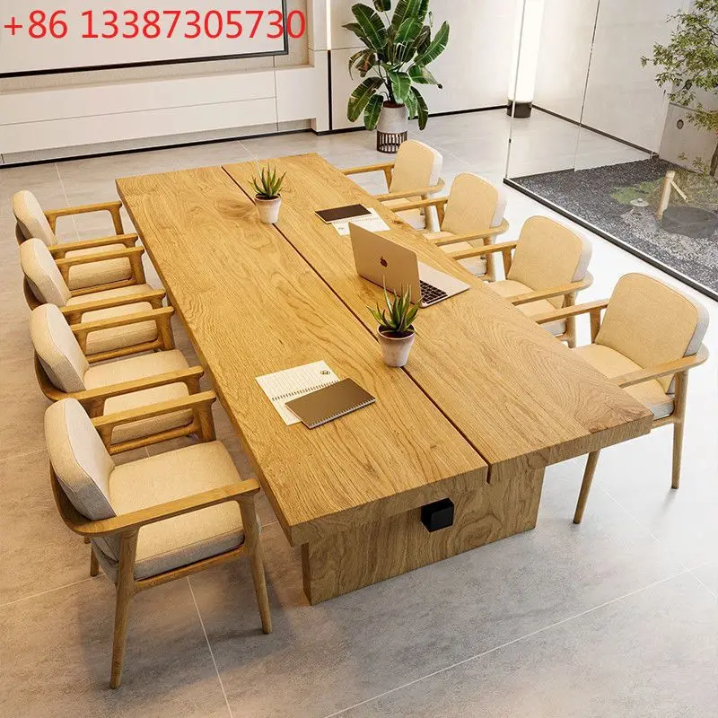 

Стол для конференций из массива дерева, простой современный офисный стол, небольшой стол для тренингов.