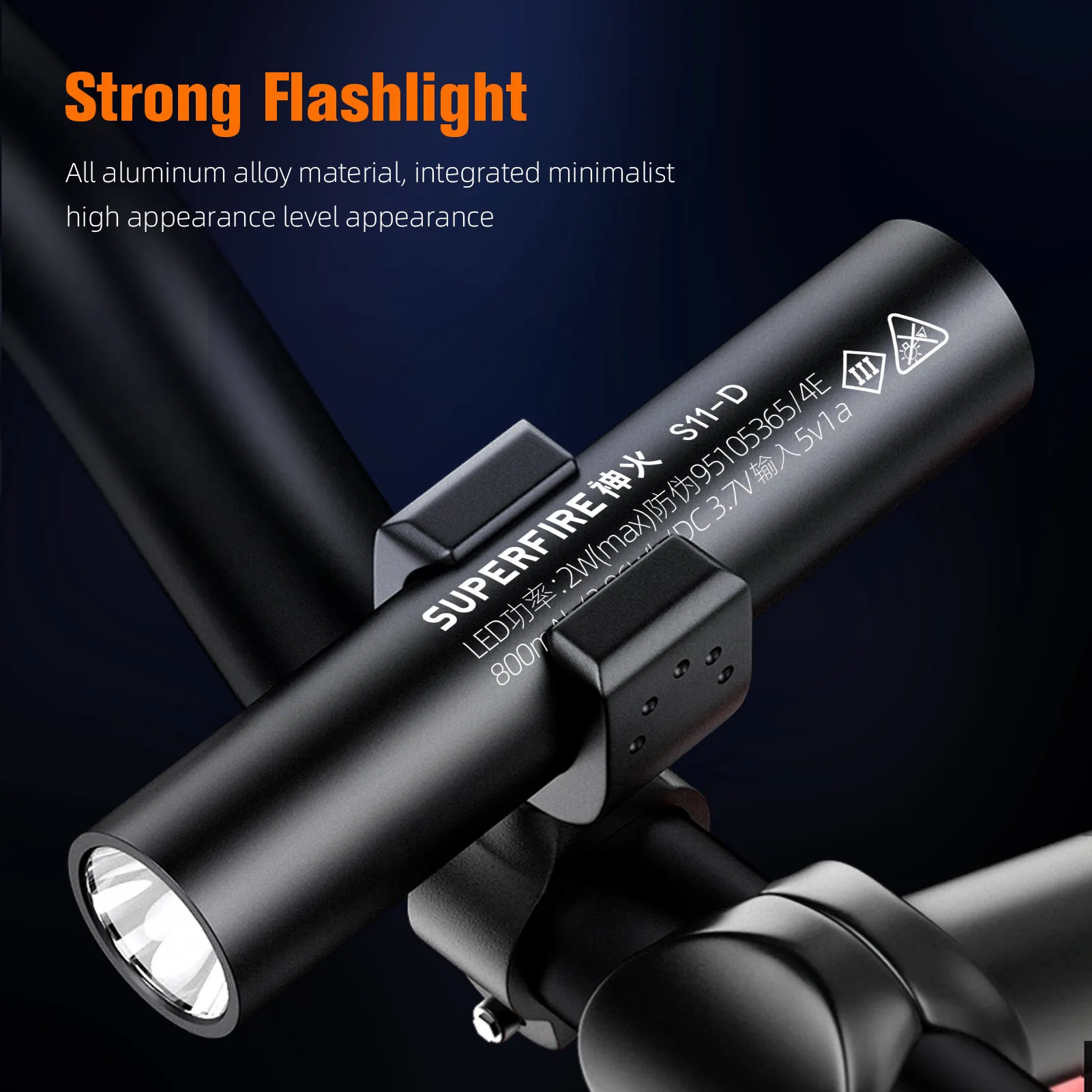 SUPERFIRE S11-D Portable EDC Flashlight Mini Torch Camping Outdoor Light 4 Modes USB Rechargeable Aluminum Alloy Led Lights