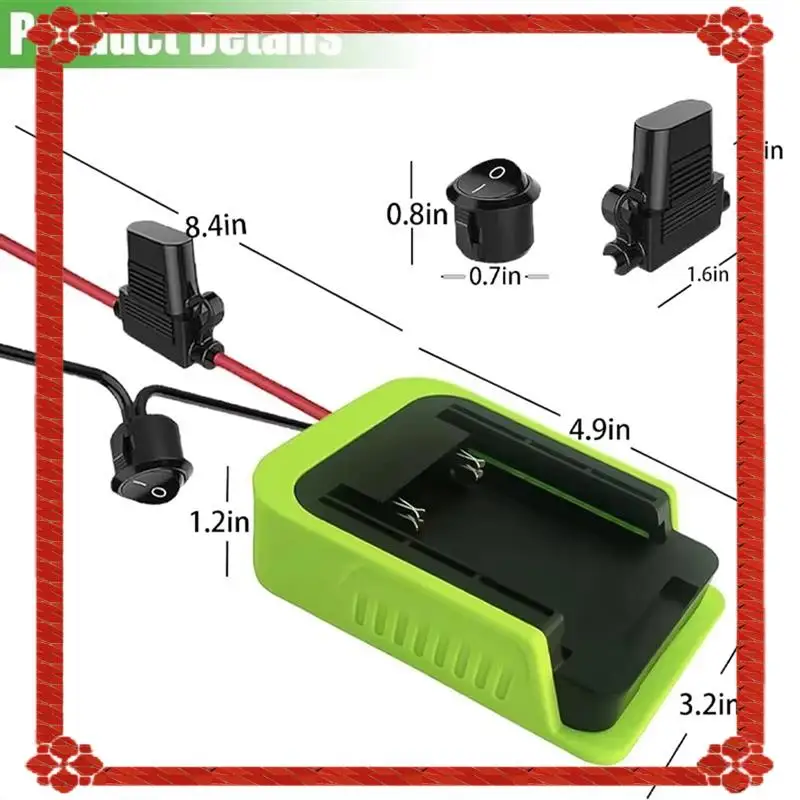 24-часовая доставка для Ryobi 40 В, литиевая батарея, адаптер силового колеса, преобразователь с предохранителем и переключателем, провод 14 AWG для радиоуправляемого автомобиля, игрушечный ап